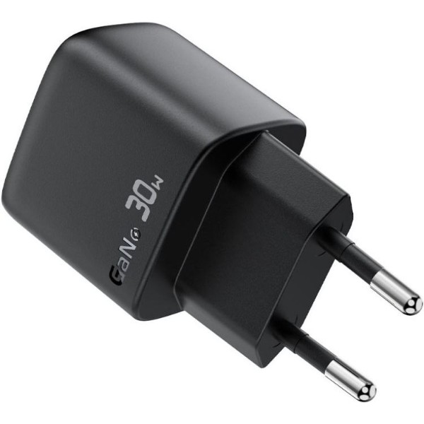 Фото - Сетевое зарядное устройство AceFast 1xUSB-С 30W with digital display Gan A115 Black (6974316284444)