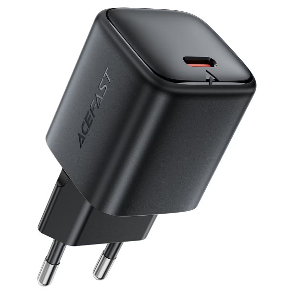 Фото - Сетевое зарядное устройство AceFast A136 PD40W mini GaN USB-C fast charger Black  (6974316286233)