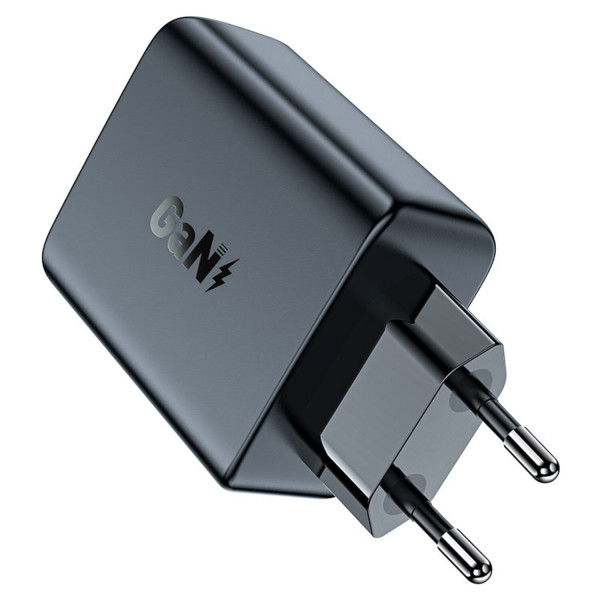 Фото - Мережевий зарядний пристрій AceFast 2xUSB 50W (USB-C+USB-C) Gan A29 Fast Charger Black (6974316281443)