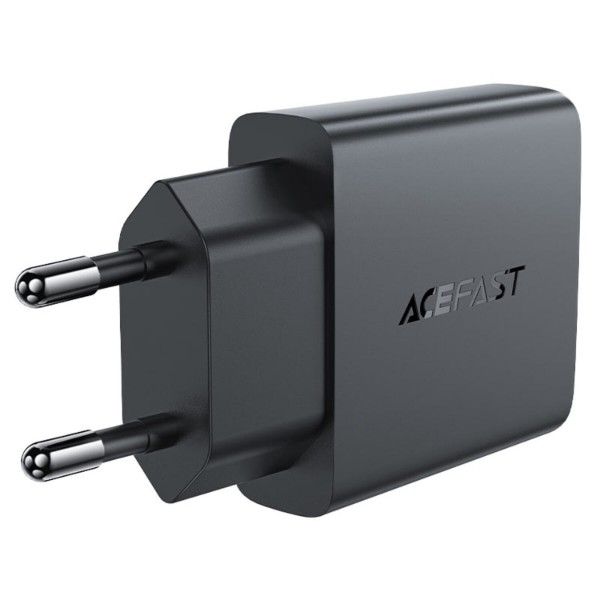 Фото - Сетевое зарядное устройство AceFast 2xUSB 30W (USB-C+USB-A) Gan A69 ultra-thin Fast Charger Black (6974316282709)