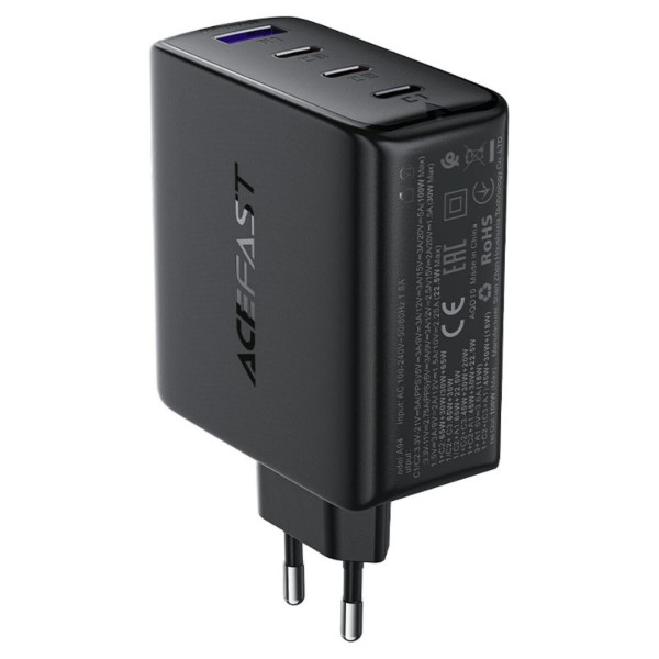 Фото - Мережевий зарядний пристрій AceFast 4xUSB 100W (3xUSB-C+USB-A) Gan A94 Fast Charger Black (6974316283133)