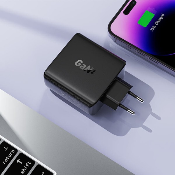 Фото - Мережевий зарядний пристрій AceFast 4xUSB 100W (3xUSB-C+USB-A) Gan A94 Fast Charger Black (6974316283133)
