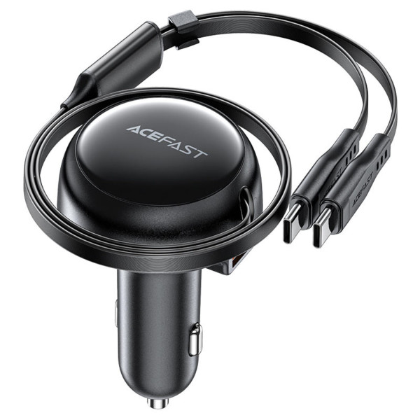 Фото - Автомобільний зарядний пристрій AceFast 3xUSB 53W (2xUSB-C+USB-A) + cable USB-C 2in1 B13 (6974316282921)