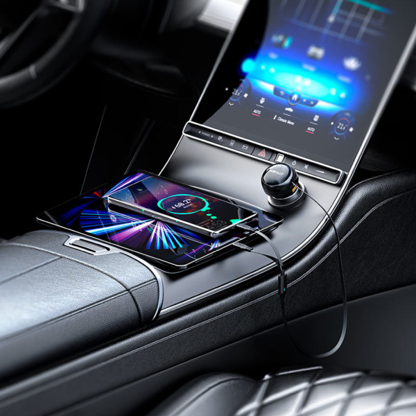 Фото - Автомобільний зарядний пристрій AceFast 3xUSB 53W (2xUSB-C+USB-A) + cable USB-C 2in1 B13 (6974316282921)