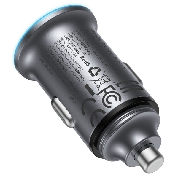 Фото - Автомобільний зарядний пристрій AceFast B15 65W USB-A+USB-C (6974316284963)