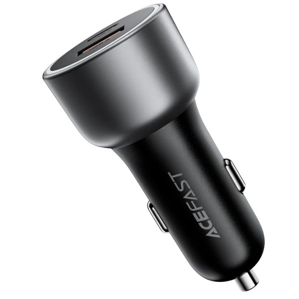 Фото - Автомобильное зарядное устройство AceFast B21 75W(USB-C+USB-A)car charger Metal Gray (6974316286684)