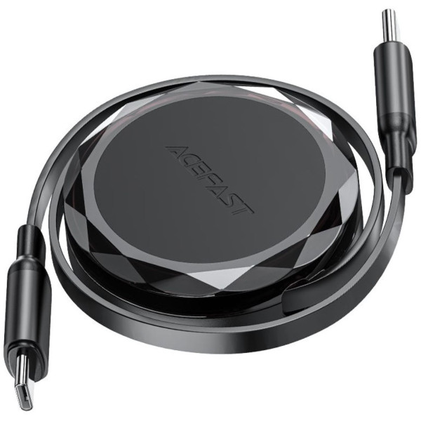 Фото - Кабель синхронизации данных AceFast USB 2.0 USB-C to USB-C, 0.8 м, 60W, 3.0A, dual retraction Black, C13-03 (6974316280132)