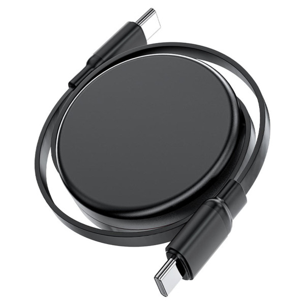 Фото - Кабель синхронизации данных AceFast USB 2.0 USB-C to USB-C, 0.8 м, 60W, 3.0A, dual retraction Black, C13-03 (6974316280132)