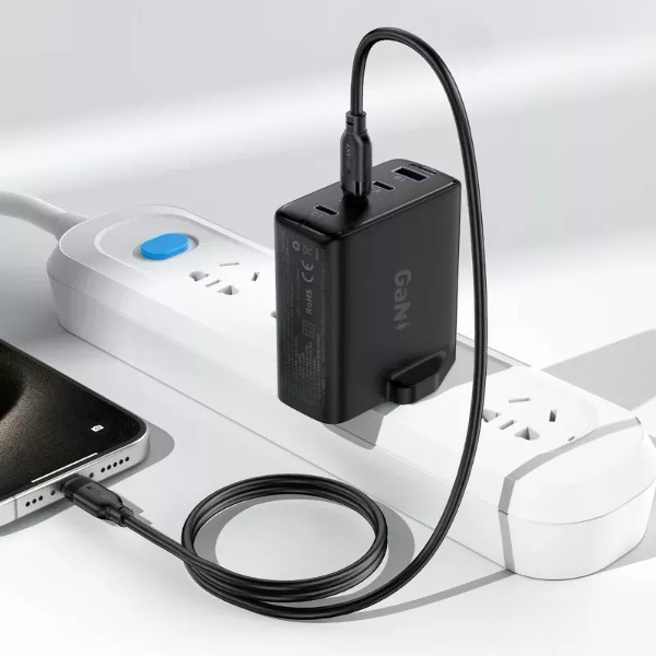 Фото - Кабель AceFast C16-01 TPU charging data cable USB-C to L Black (6974316286196)