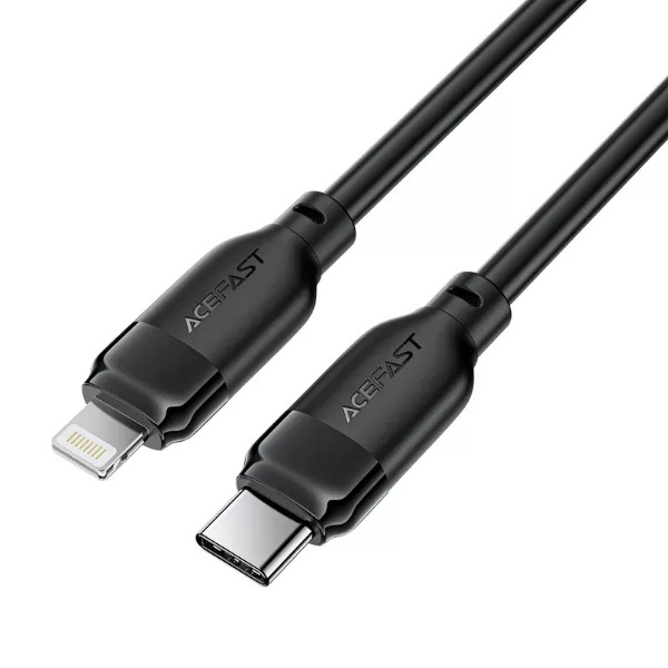 Фото - Кабель AceFast C16-01 TPU charging data cable USB-C to L Black (6974316286196)