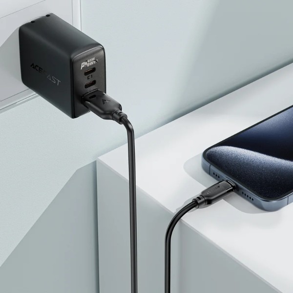 Фото - Кабель AceFast C16-02 TPU charging data cable USB-A to L Black (6974316286202)