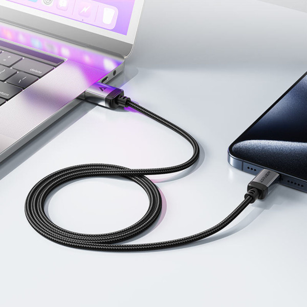 Фото - Кабель синхронизации данных AceFast USB 2.0 USB-C to USB-C, 1.2 м, 3.0A, aluminum alloy Black, C20-03 (6974316283775)