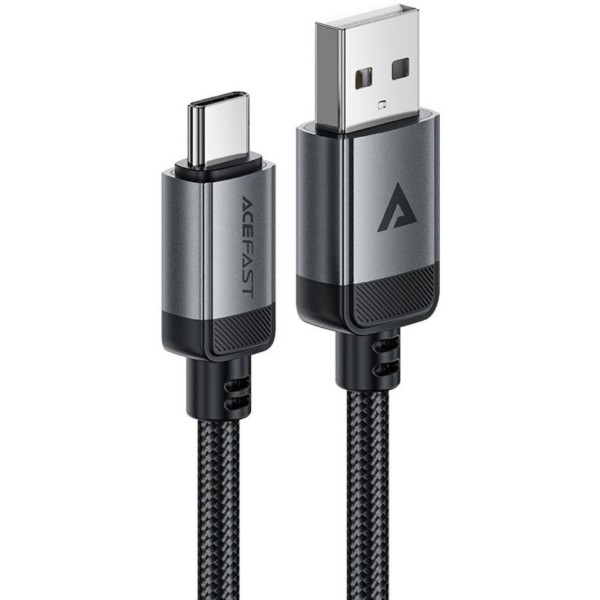 Фото - Кабель AceFast USB 2.0 AM-Type-C M, 1.2 м, 3.0A, aluminum alloy Black, C20-04 (6974316283782)
