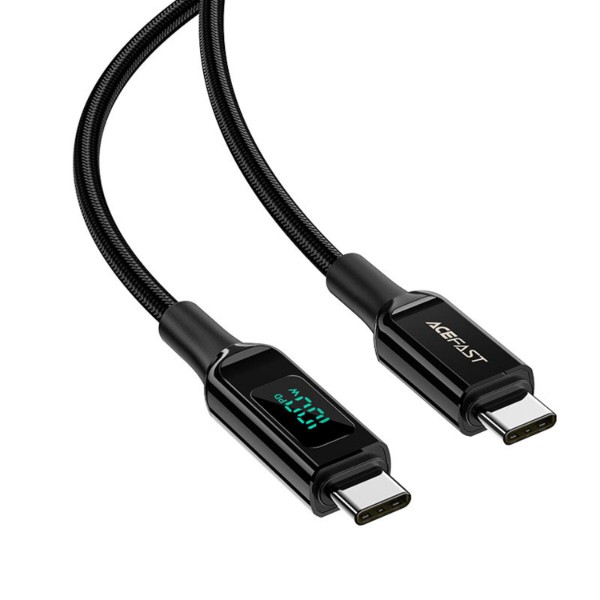 Фото - Кабель AceFast USB 2.0 USB-C to USB-C, 2 м, 100W, 5.0A, with display, C6-03 (6974316281054)
