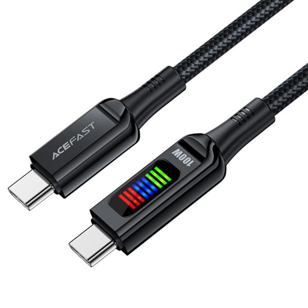 Фото - Кабель AceFast USB 2.0 USB-C to USB-C, 1,2 м, 100W, with display, C7-03 (6974316282778)