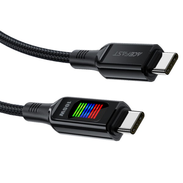 Фото - Кабель AceFast USB 2.0 USB-C to USB-C, 1,2 м, 100W, with display, C7-03 (6974316282778)