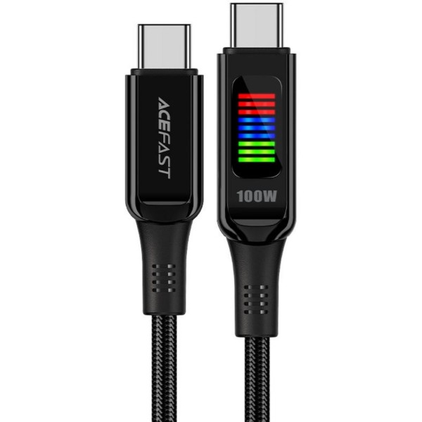 Фото - Кабель AceFast USB 2.0 USB-C to USB-C, 1,2 м, 100W, with display, C7-03 (6974316282778)