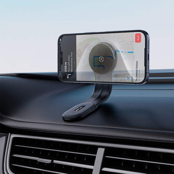 Фото - Автотримач з бездротовою зарядкою AceFast D21 Magnetic wireless Velcro (6974316282907)