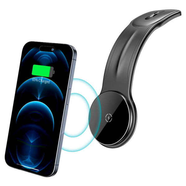 Фото - Автотримач з бездротовою зарядкою AceFast D21 Magnetic wireless Velcro (6974316282907)