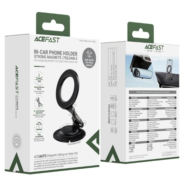 Фото - Автодержатель AceFast D64 Black (6974316286332)