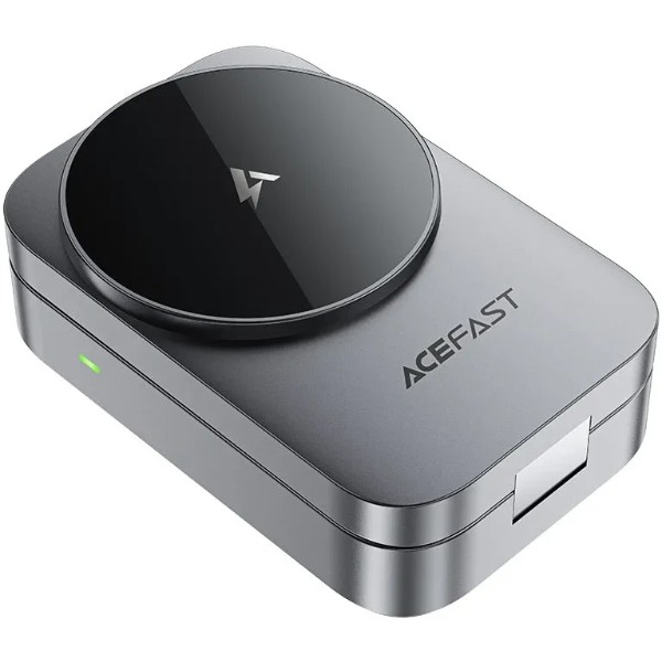 Фото - Бездротовий зарядний пристрій AceFast E22 Desktop 3-in-1 Wireless Charging holder Metal Gray (6974316284079)