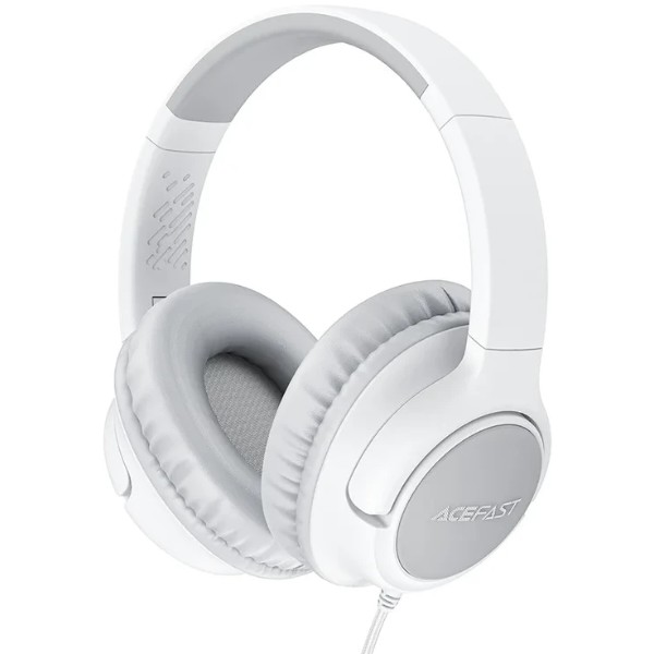 Фото - Навушники накладні дротові AceFast H18 wired headset for kids Grey White (6974316287032)