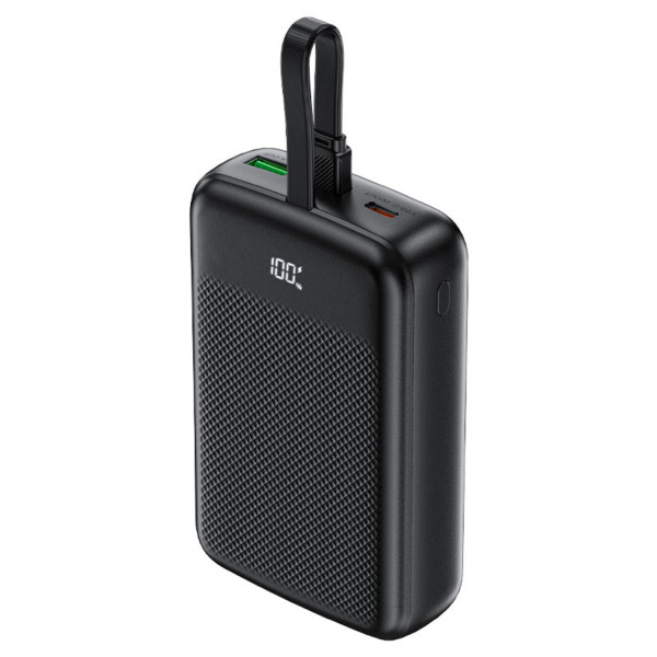 Фото - Батарея мобільна AceFast 20000mAh 22.5W PD QC3.0 USB-A+USB-C cable M14 Black (6974316283966)
