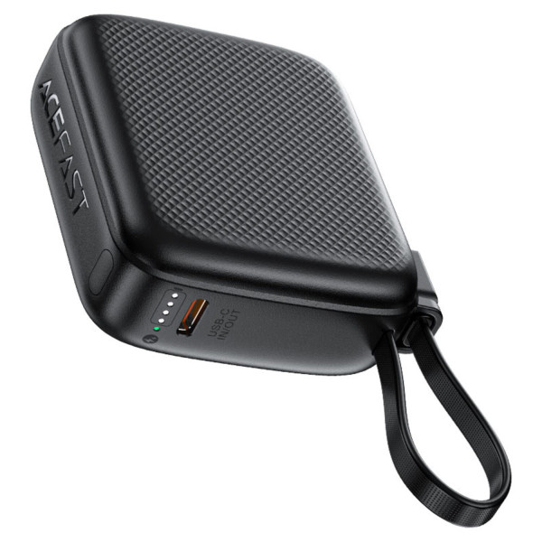 Фото - Батарея мобильная AceFast 10000mAh 20W PD,QC3.0 USB-C In/Out with build Type-C cable, M15 Black (6974316283973)