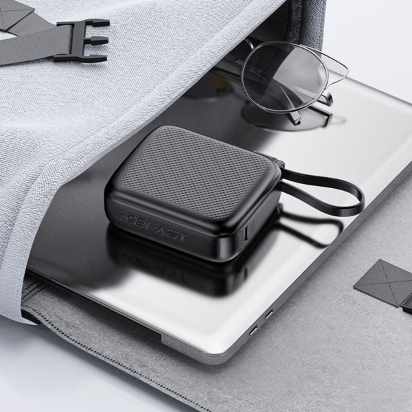 Фото - Батарея мобильная AceFast 10000mAh 20W PD,QC3.0 USB-C In/Out with build Type-C cable, M15 Black (6974316283973)