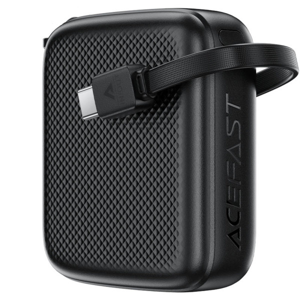 Фото - Батарея мобильная AceFast 10000mAh 20W PD,QC3.0 USB-C In/Out with build Type-C cable, M15 Black (6974316283973)