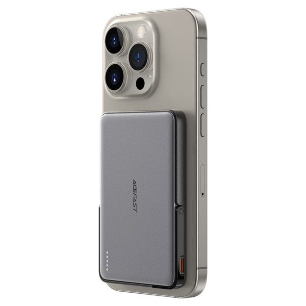 Фото - Батарея мобильная AceFast Magnetic Wireless 5000mAh 18W PD,QC3.0 USB-C In/Out,with holder M16 Black (6974316283997)