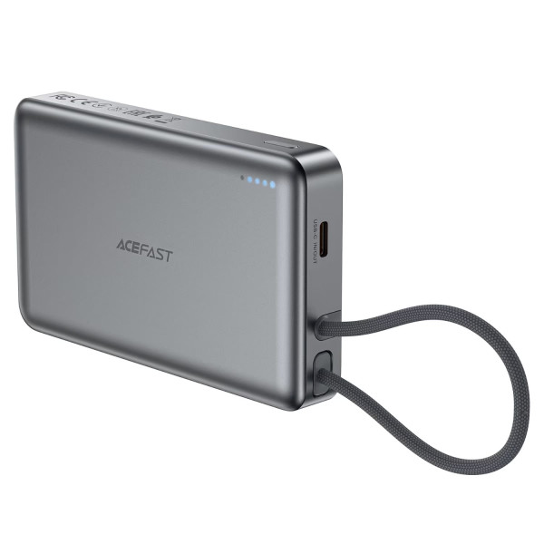 Фото - Батарея мобильная AceFast Magnetic Wireless 10000mAh 22.5W PD,QC 3.0 USB-C In/Out, QI 15W  M18 Black (6974316284017)