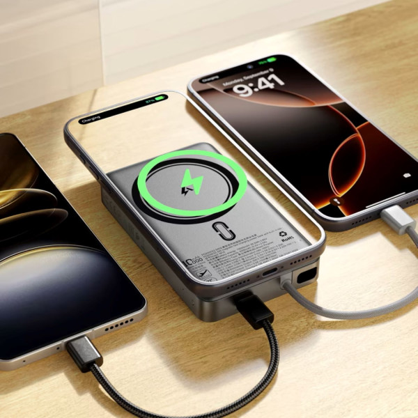 Фото - Батарея мобильная AceFast Magnetic Wireless 10000mAh 22.5W PD,QC 3.0 USB-C In/Out, QI 15W  M18 Black (6974316284017)