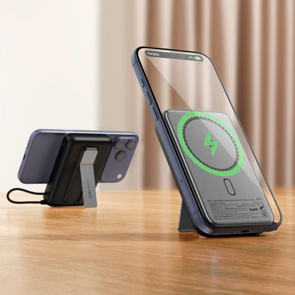 Фото - Батарея мобильная AceFast Magnetic Wireless 10000mAh 22.5W PD,QC 3.0 USB-C In/Out, QI 15W  M24 Metal Gray (6974316284871)