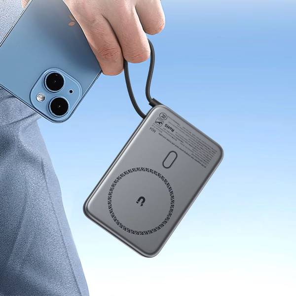 Фото - Батарея мобильная AceFast Magnetic Wireless 10000mAh 22.5W PD,QC 3.0 USB-C In/Out, QI 15W  M24 Metal Gray (6974316284871)