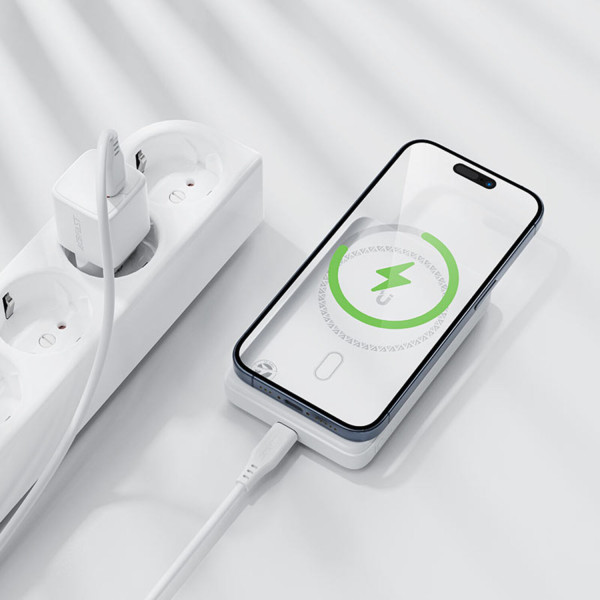 Фото - Батарея мобільна AceFast Magnetic Wireless 10000mAh 20W PD,QC 3.0, QI 15W, M26 White (6974316285212)