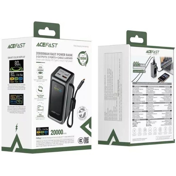 Фото - Батарея мобільна AceFast M33-20000 100W (6974316286363)