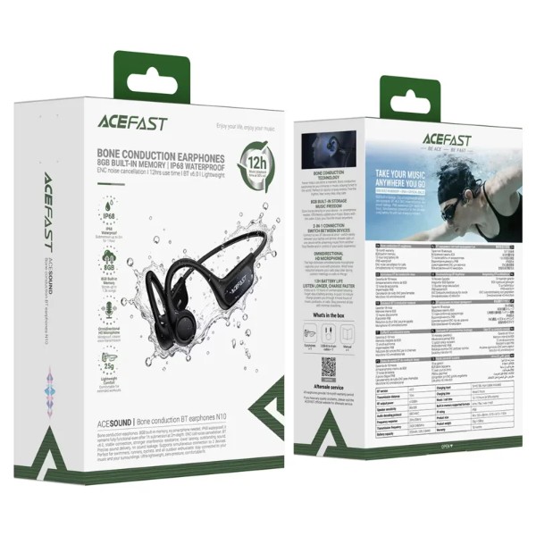 Фото - Наушники вкладыши беспроводные AceFast N10 Black (6974316287018)