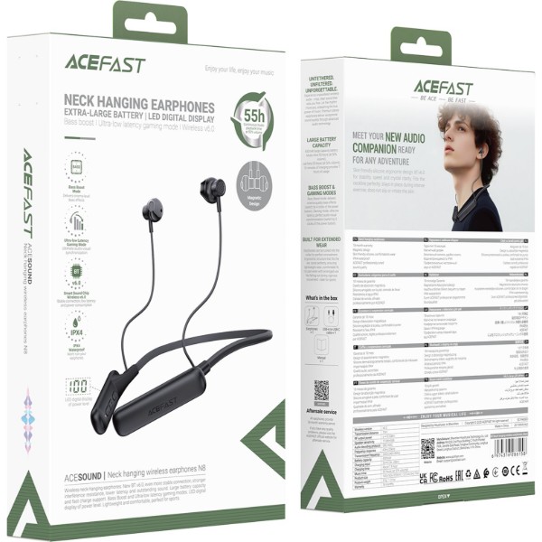 Фото - Наушники вкладыши беспроводные AceFast N8 Black (6974316286158)