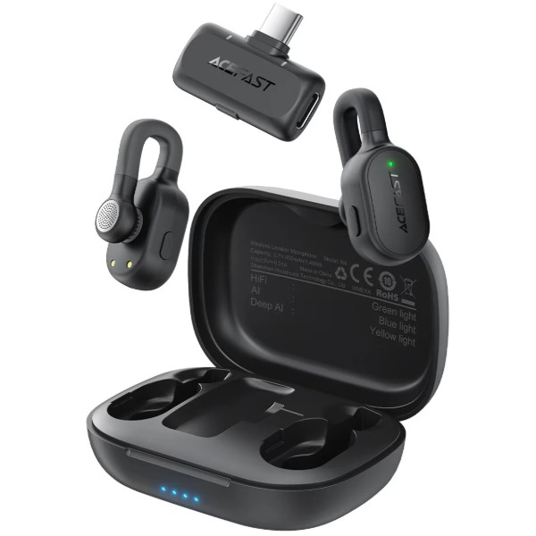 Фото - Мікрофон для смартфона AceFast R4 dual-mic (Type-C) Black (6974316286448)
