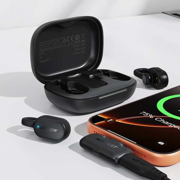 Фото - Мікрофон для смартфона AceFast R4 dual-mic (Type-C) Black (6974316286448)