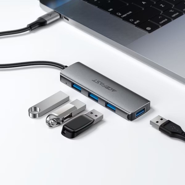 Фото - Хаб USB AceFast USB 3.0 -> 4xUSB-A 3.0, 1м Black J15 (6974316285908)