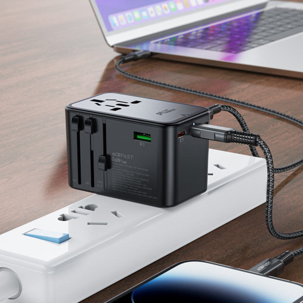 Фото - Мережевий зарядний пристрій AceFast 5xUSB 75W (3xUSB-C + 2xUSB-A) Gan Z1 Fast Charger (6974316282495)