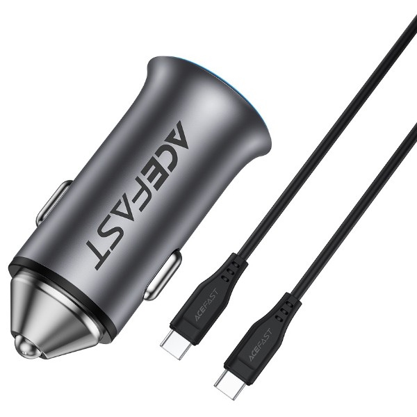 Фото - Автомобільний зарядний пристрій AceFast B16 95W (USB-A+USB-C) dual port metal car charger set (P5) Metal Gray (6974316285304)