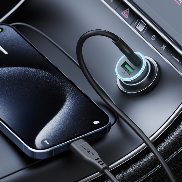 Фото - Автомобільний зарядний пристрій AceFast B16 95W (USB-A+USB-C) dual port metal car charger set (P5) Metal Gray (6974316285304)