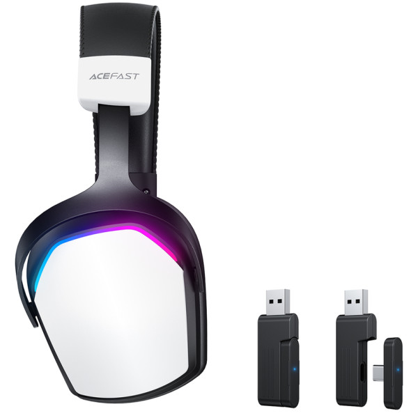 Фото - Гарнітура бездротова ігрова AceFast H11 gaming wireless headset White (6974316285601)