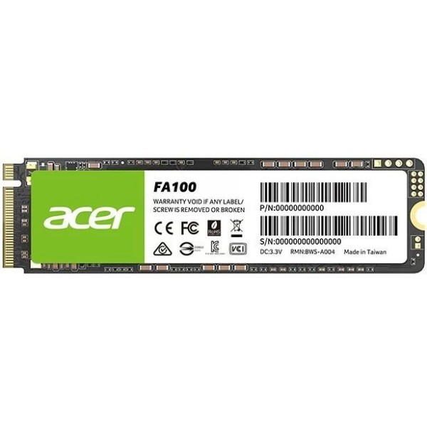 Фото - SSD-накопитель внутренний Acer SSD 256GB FA100 M.2 2280 NVMe 1.4 PCIe Gen 3x4 3D NAND (BL.9BWWA.118)