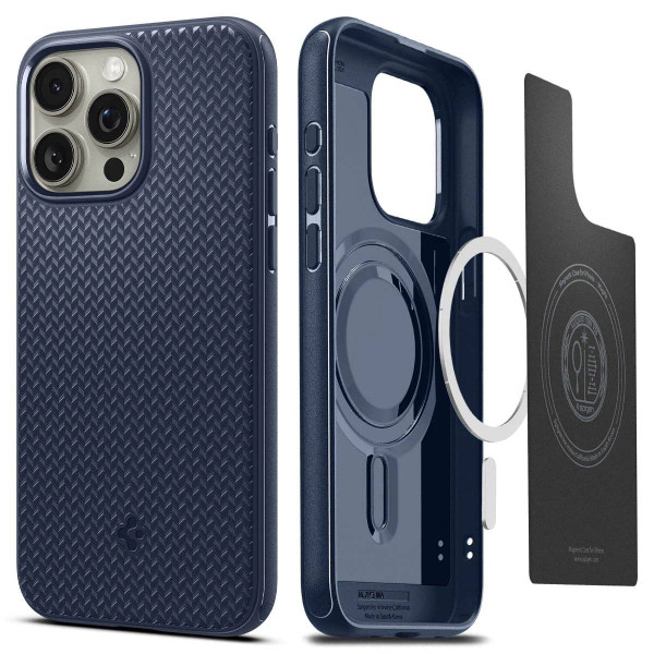 Фото - Чохол для смартфону Spigen for Apple iPhone 15 Pro Max Mag Armor MagFit Navy Blue (ACS06598)
