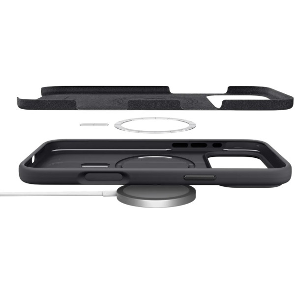 Фото - Чохол для смартфону Spigen for iPhone 17 Pro Max Silicone Fit MagFit Black (ACS10270)