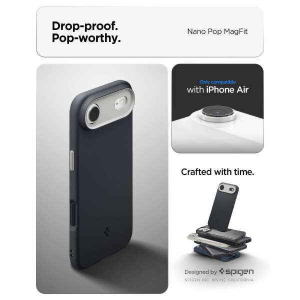 Фото - Чехол для смартфона Spigen for iPhone 17 Air, Nano Pop MagFit, Black Sesame (ACS10301)